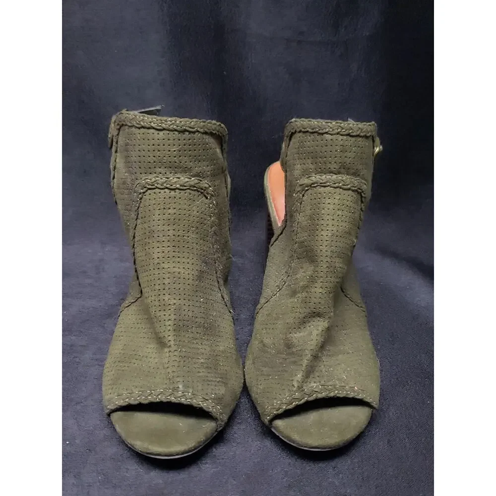 MIA Dark Army Green Block 4'' Heel Adjustable Sandal Strap High Heel Shoes